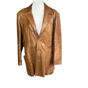 Wilsons Leather Men's Vintage Brown Rockabilly Blazer Jacket Size 44